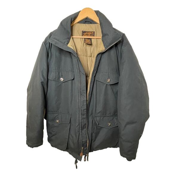 VTG Eddie Bauer Dark Green Premium Goose Down Expedition Parka Jacket Men Large - Picture 3 of 14